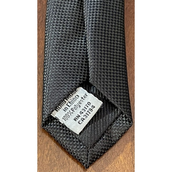 Geoffrey Beene, Black, Hand Made, Polyester, Men’s Neck Tie, Made In China - Picture 7 of 9
